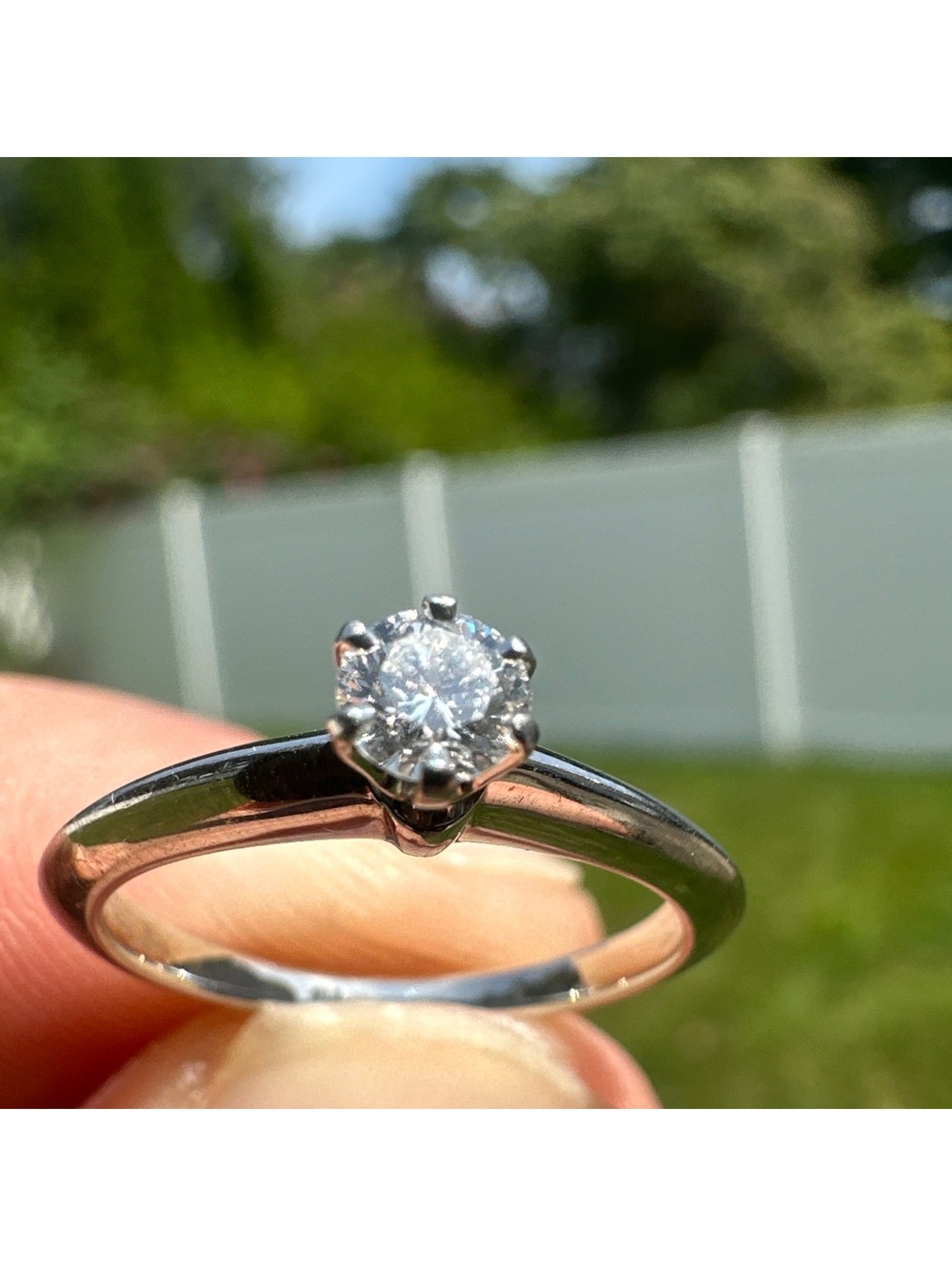 Tiffany & Co. Platinum 0.19ct Diamond Solitaire Ring Sz4.25